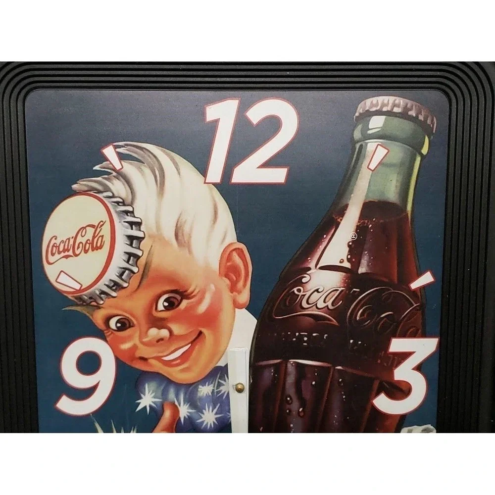 COCA-COLA Sprite Boy Wall Clock 2007 Bottle Cap Soda Advertising Decor 18x22